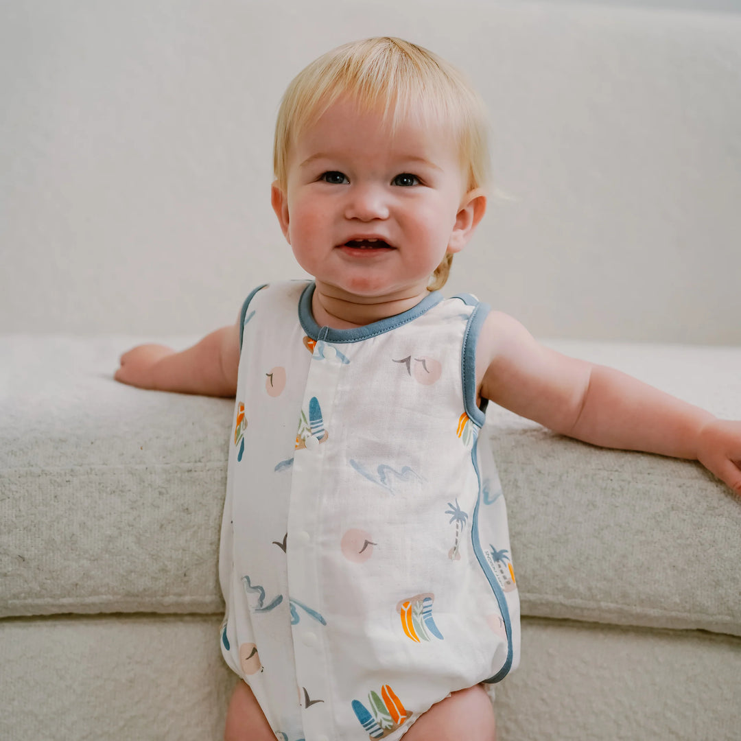 Nest Designs Baby Sleeveless Button Down Onesie (Bamboo) - Ice Cream Summer