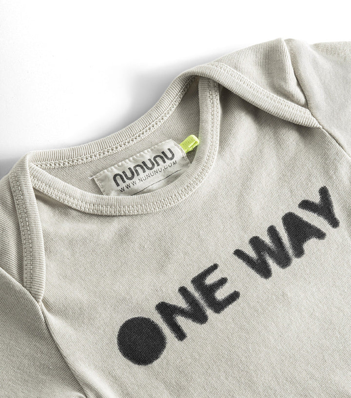 Nununu Baby ONE WAY Onesie - Smokey Grey