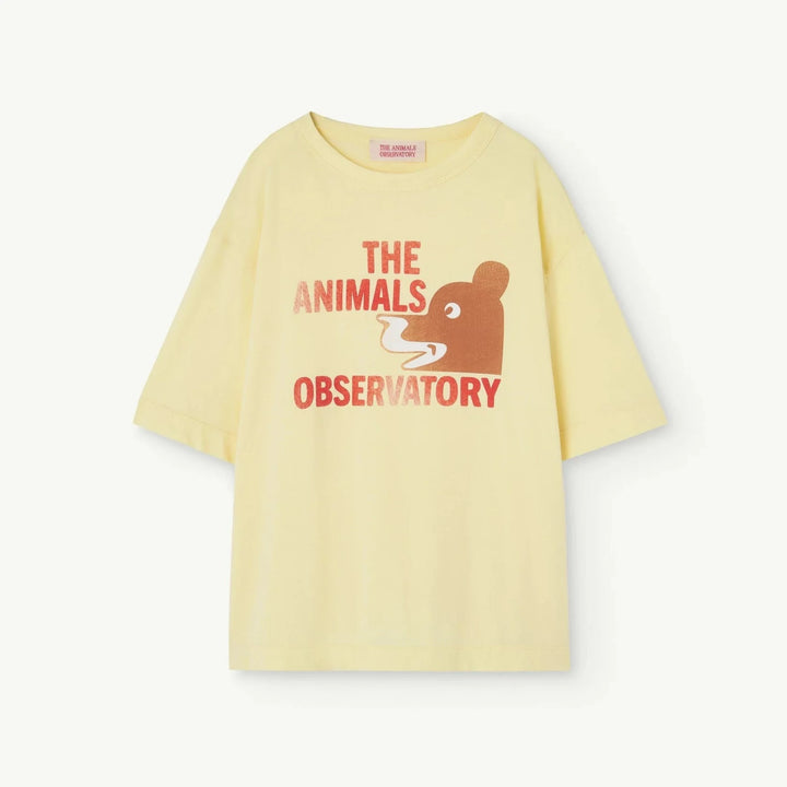 THE ANIMALS OBSERVATORY Kids Soft Yellow Bear Rooster Oversize T-Shirt - 4Y/6Y