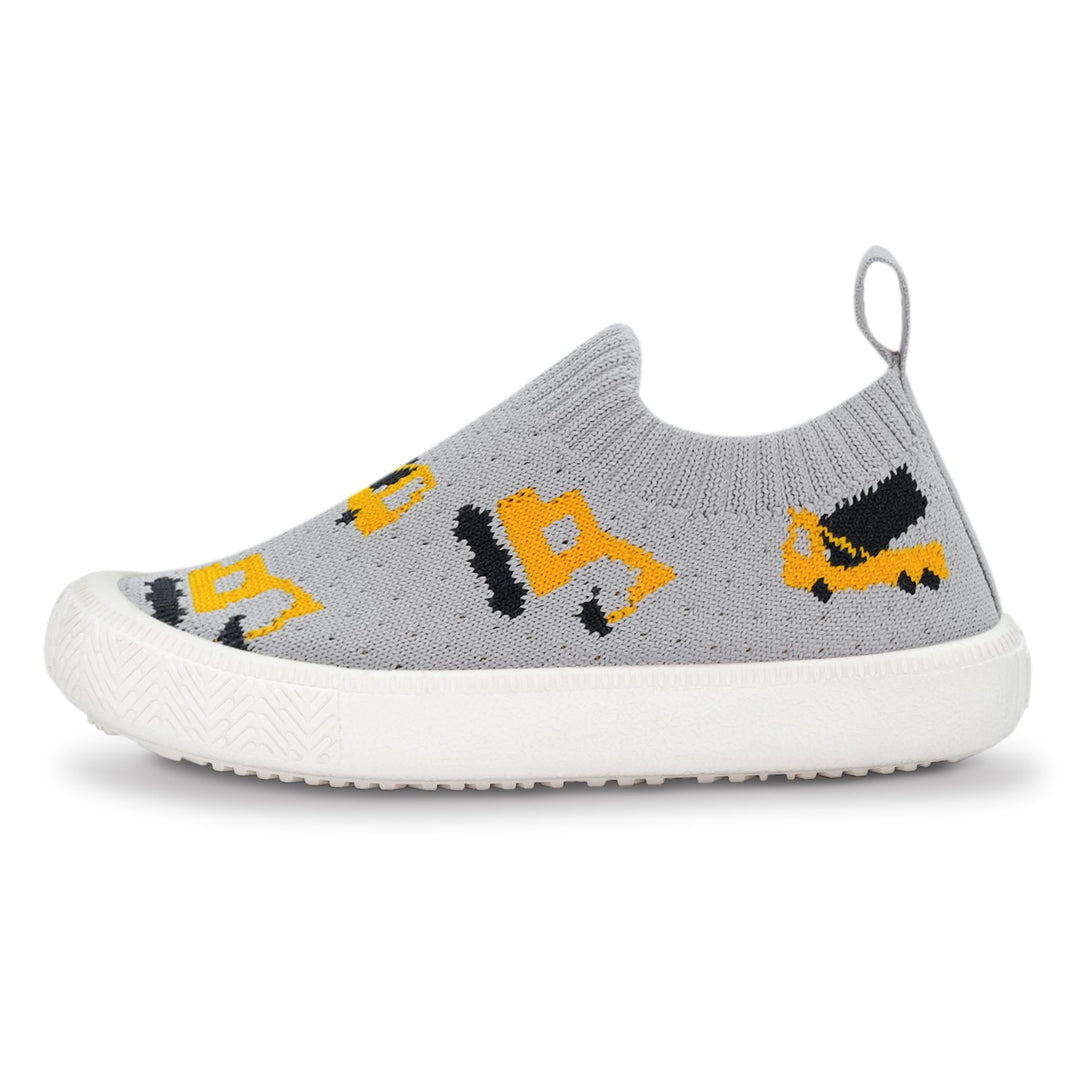 >Jan & Jul Kids Graphic Knit Shoe - Grey Construction