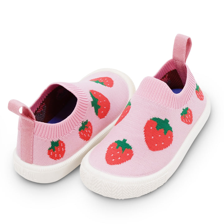 >Jan &amp; Jul Kids Graphic Knit Shoe - Pink Strawberry