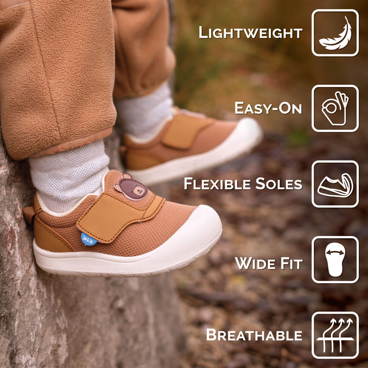 >Jan & Jul Kids Mini-Flyer Sneakers - Brown Bear