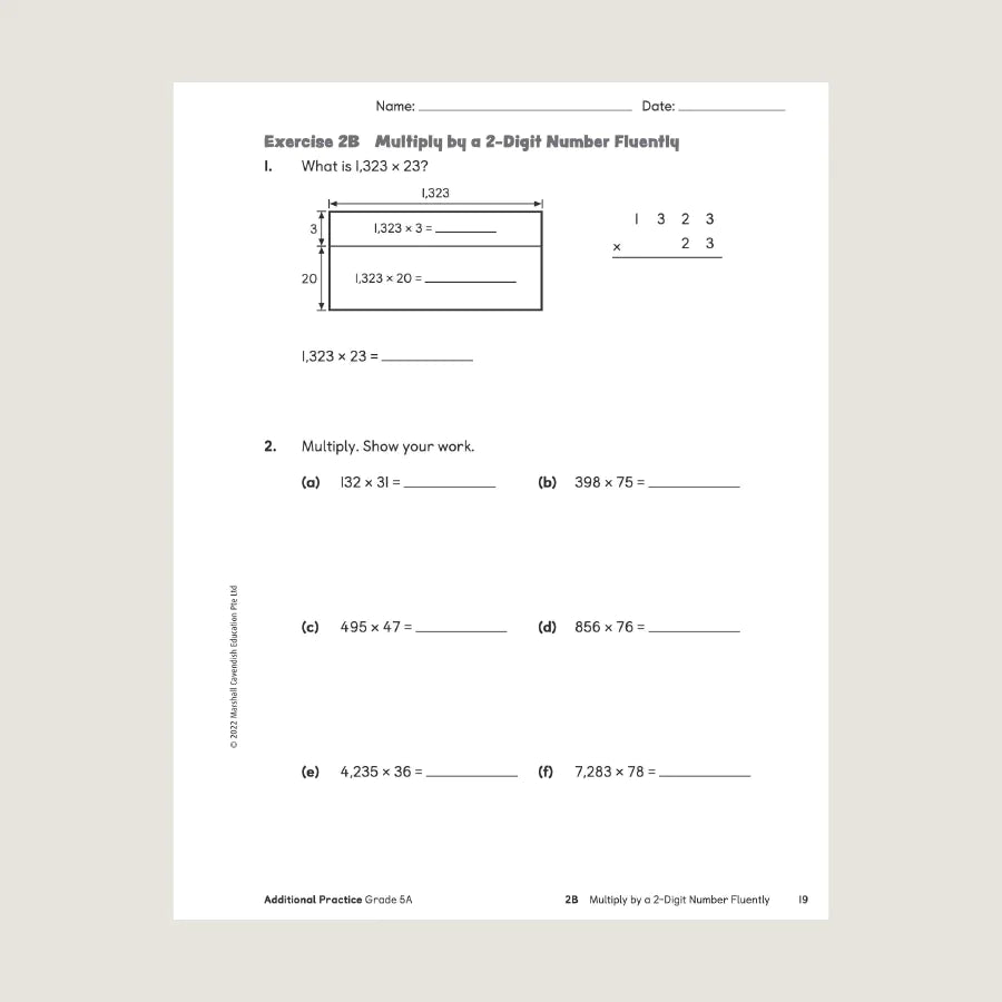 Singapore Math Primary Mathematics Additional Practice 5A