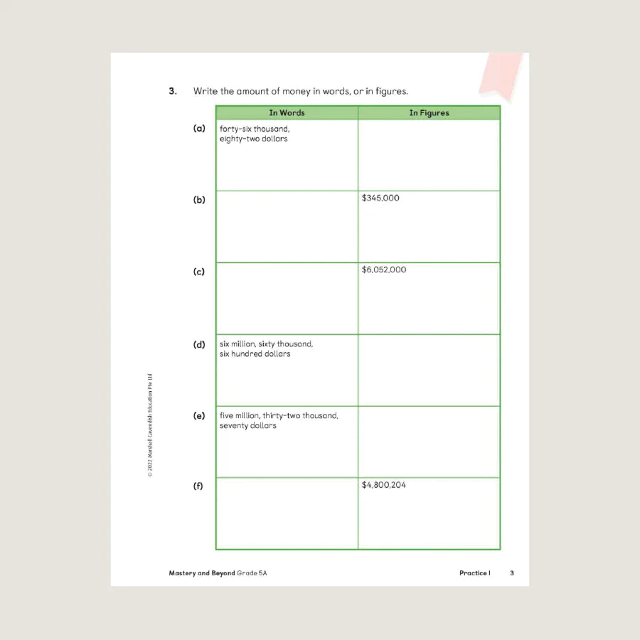 Singapore Math - Primary Mathematics Mastery and Beyond 5A