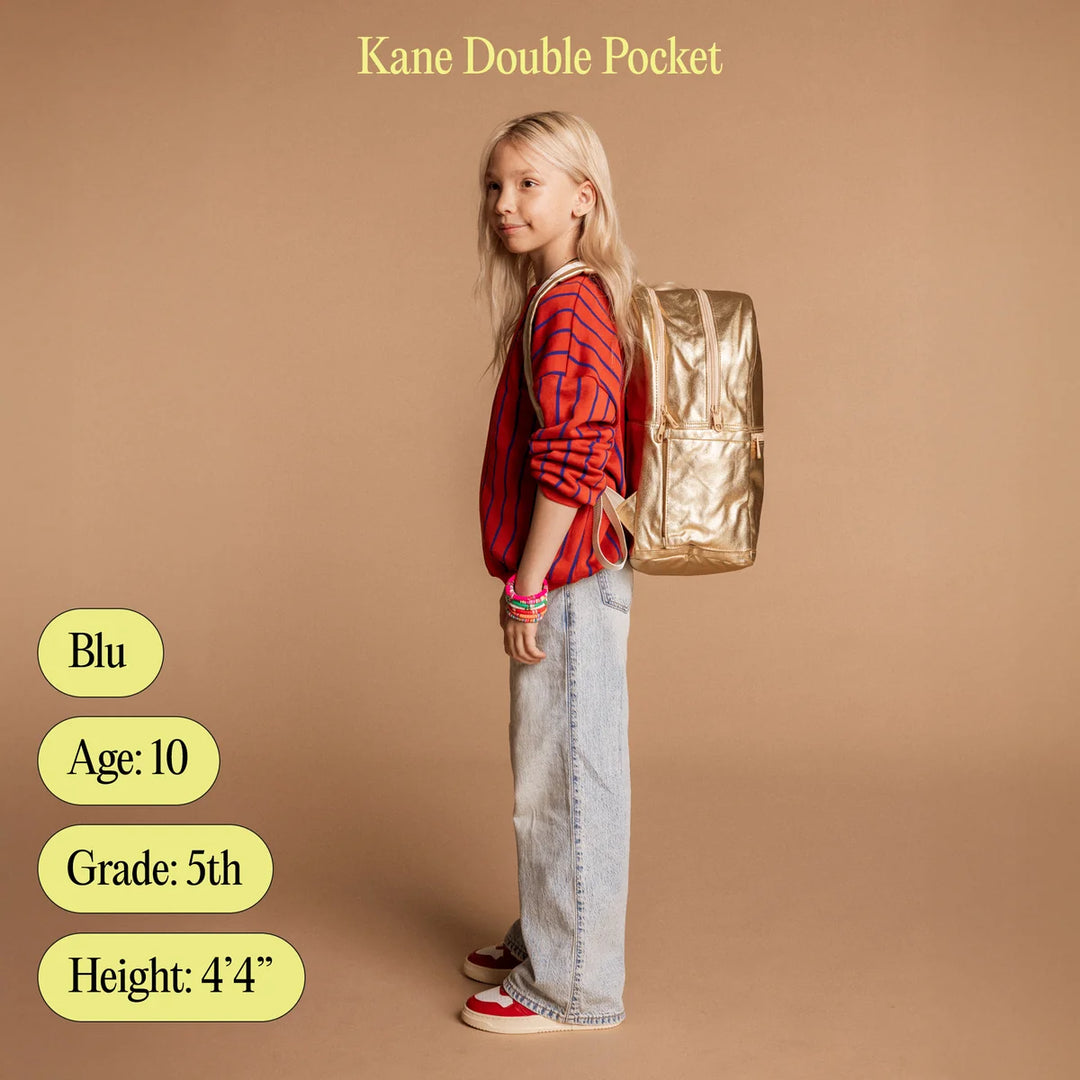 State Bags Kane Kids Double Pocket Backpack - Metallic | Clouds