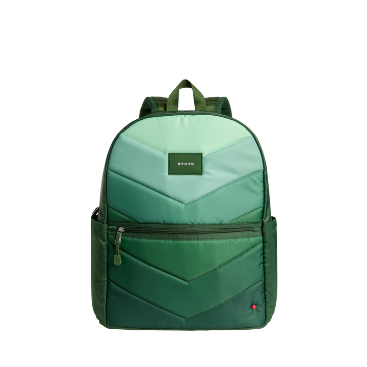 >State Bags Kane Kids Double Pocket Large Backpack in Olive Chevron