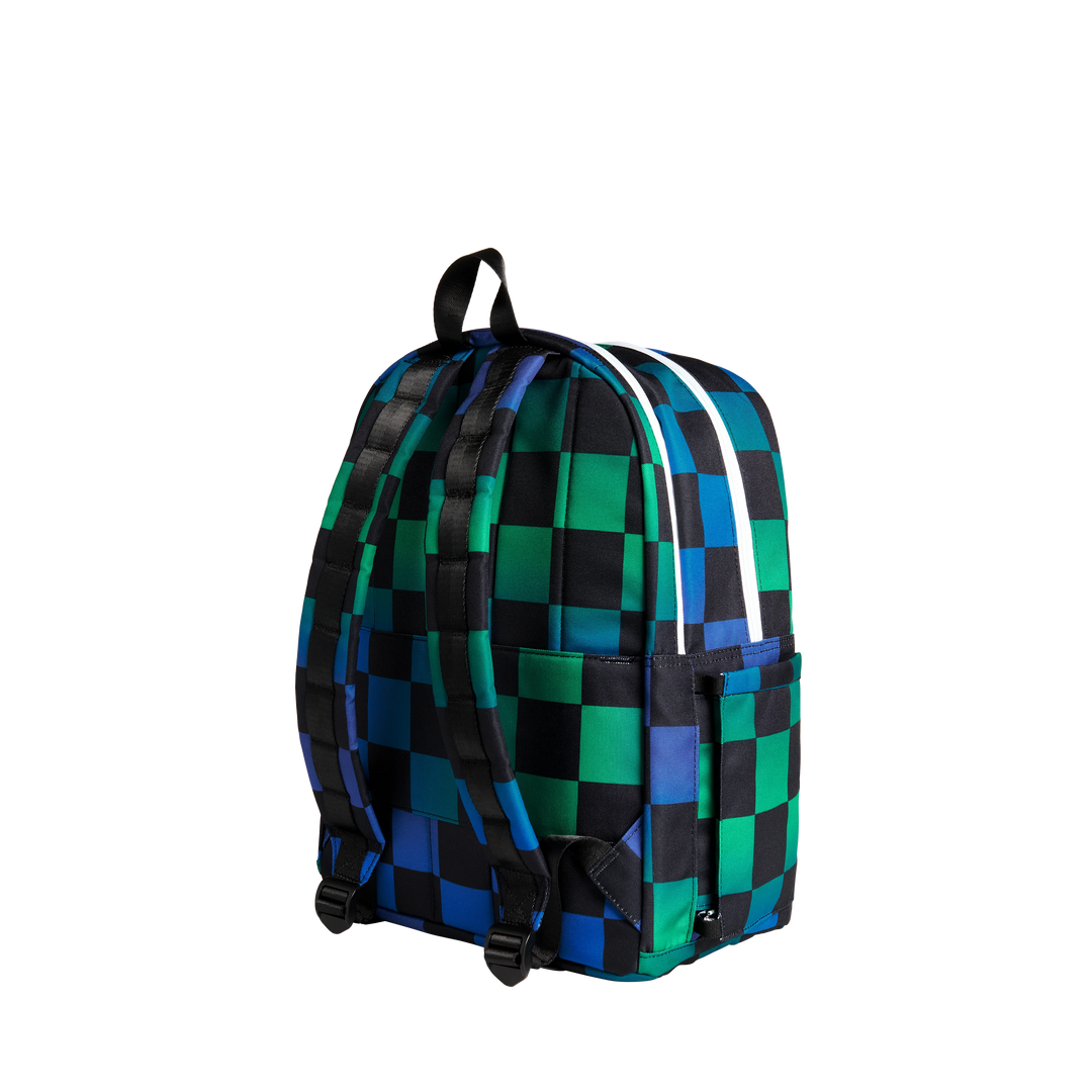 >State Bags Kane Kids DOUBLE POCKET - BLUE CHECKERBOARD