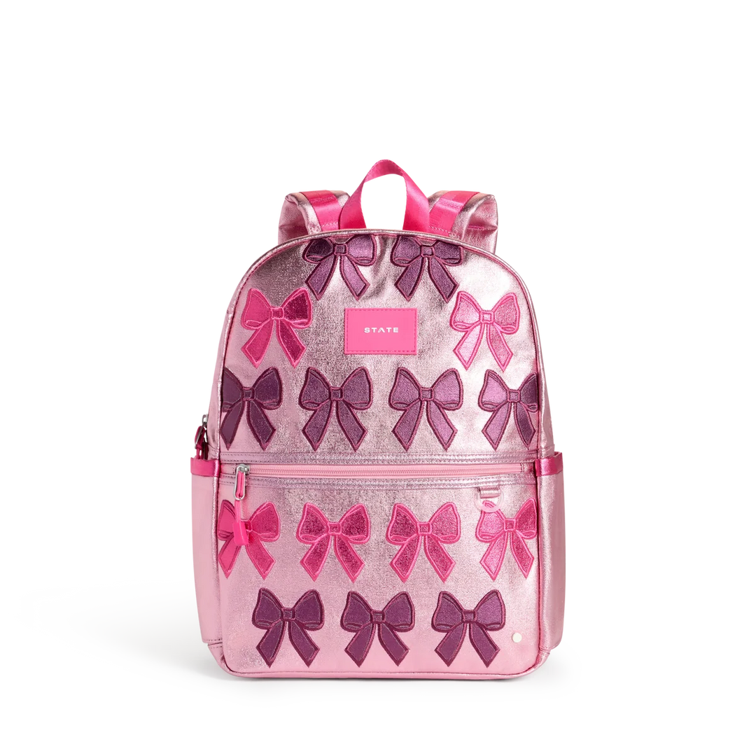 State Bags Kane Kids Backpack in Metallic | Patchwork Bows