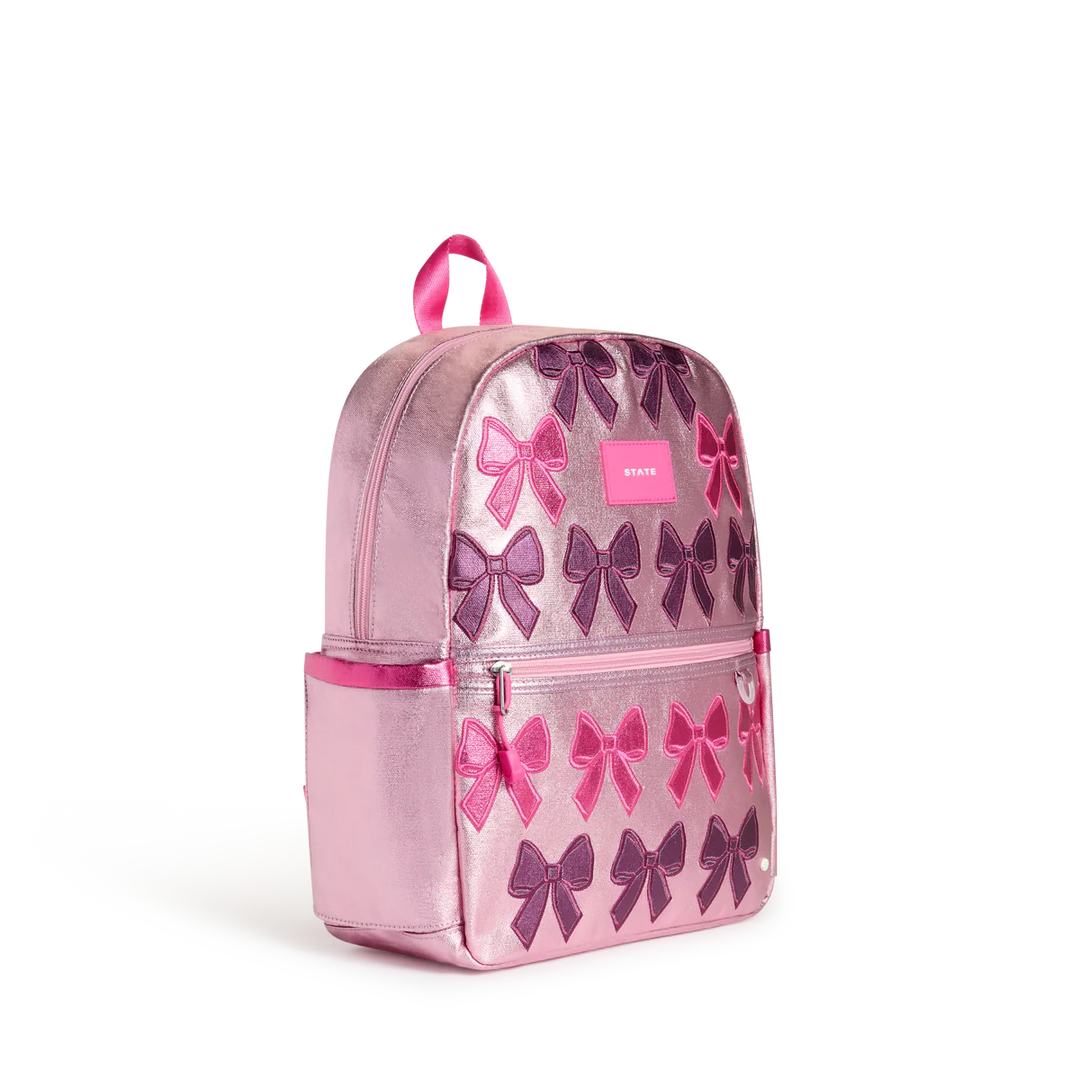 State Bags Kane Kids Backpack in Metallic | Patchwork Bows