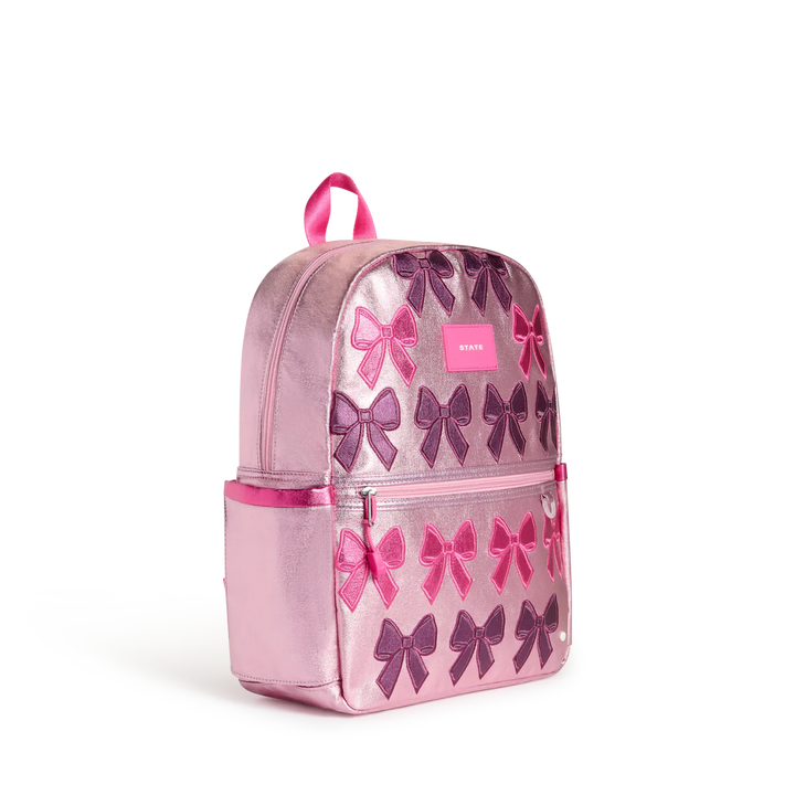 State Bags Kane Kids Backpack in Metallic | Patchwork Bows