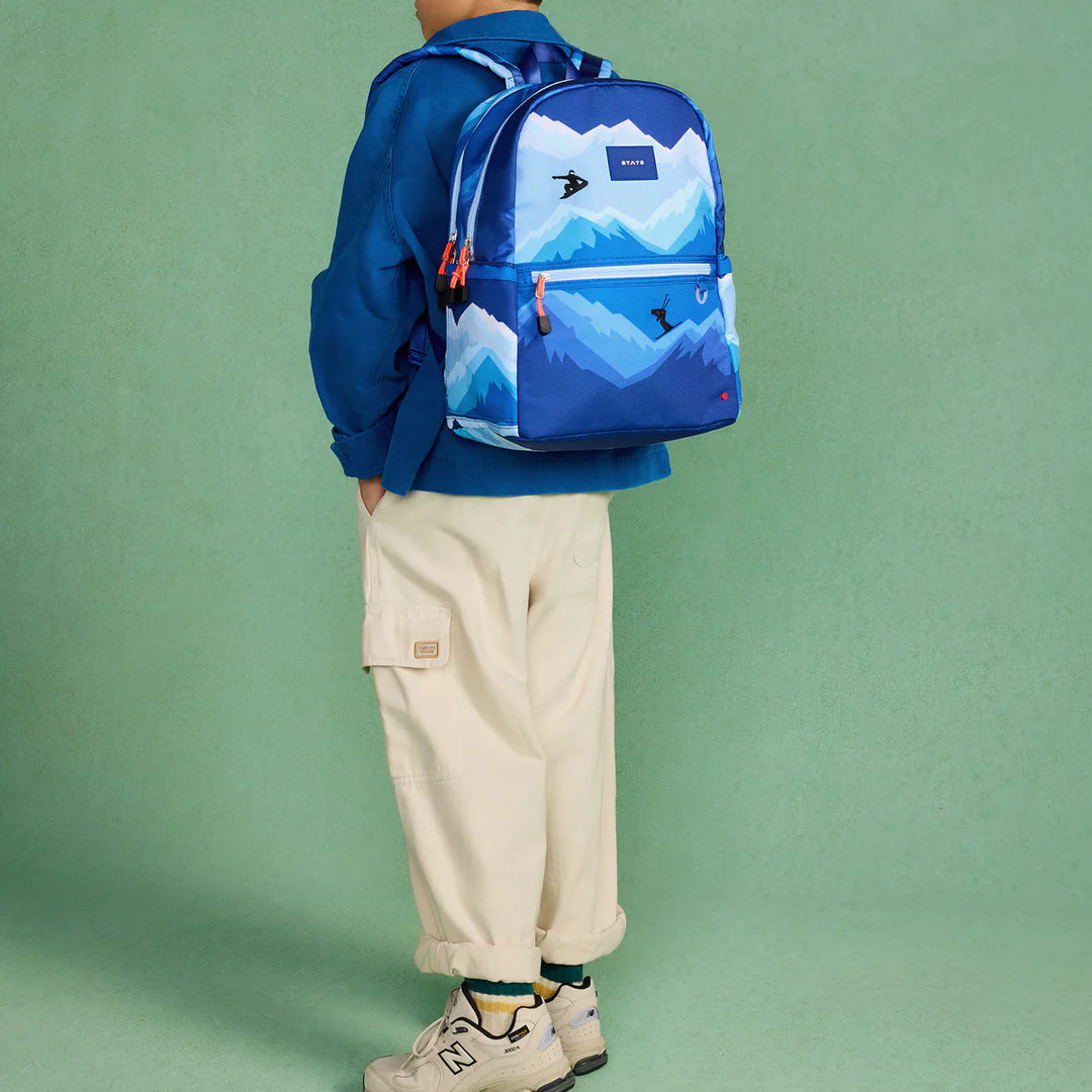 State Bags Kane Kids Double Pocket Backpack - Mountains