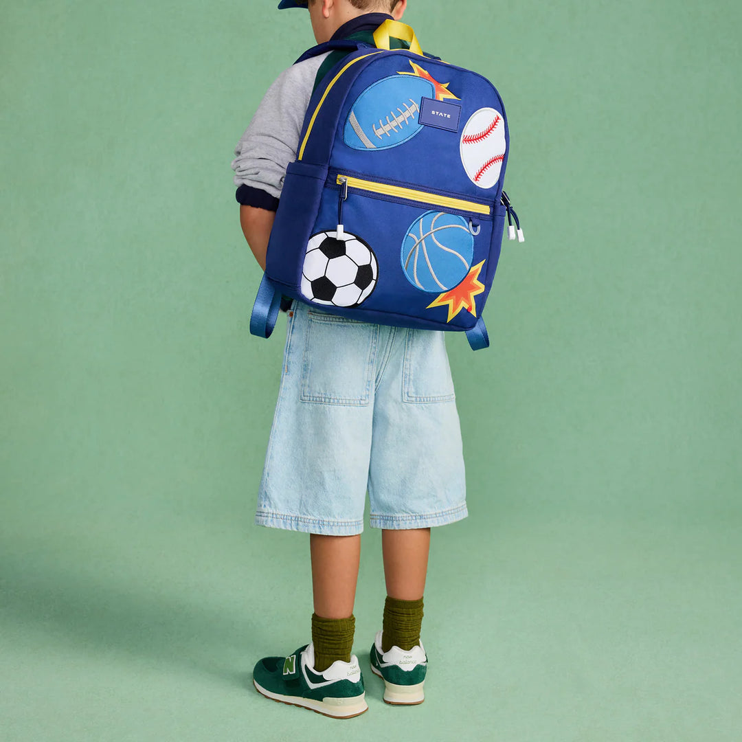 >State Bags Kane Kids Backpack in Patchwork Sports