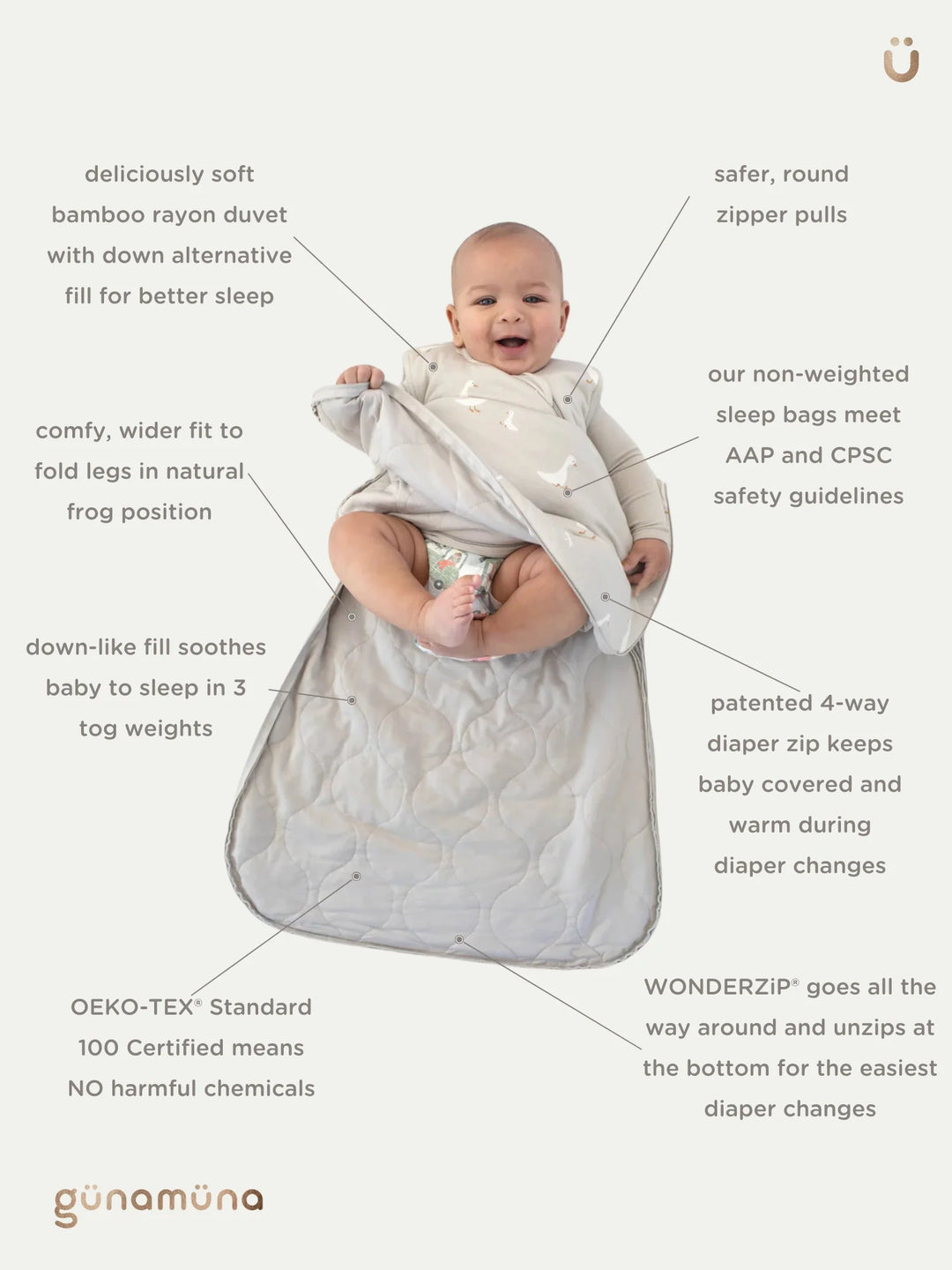 Gunamuna Baby 1.0 TOG Long Sleeve Sleep Bag - Woof