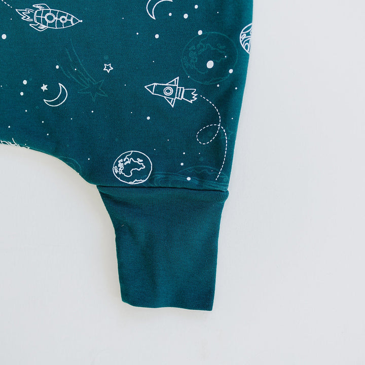 >Woolino Merino Wool 4 Season Baby Sleep Bag with FEET opening - Space (Glow In The Dark)