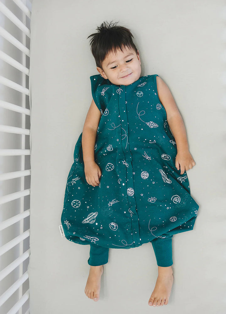 >Woolino Merino Wool 4 Season Baby Sleep Bag with FEET opening - Space (Glow In The Dark)