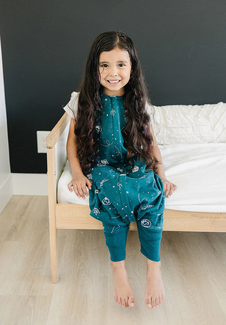 >Woolino Merino Wool 4 Season Baby Sleep Bag with FEET opening - Space (Glow In The Dark)
