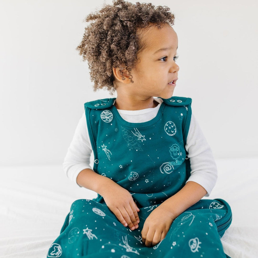 >Woolino Merino Wool 4 Season BIG KID Sleep Bag - Space (Glow In The Dark)