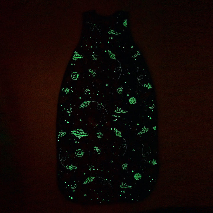 >Woolino Merino Wool 4 Season BIG KID Sleep Bag - Space (Glow In The Dark)
