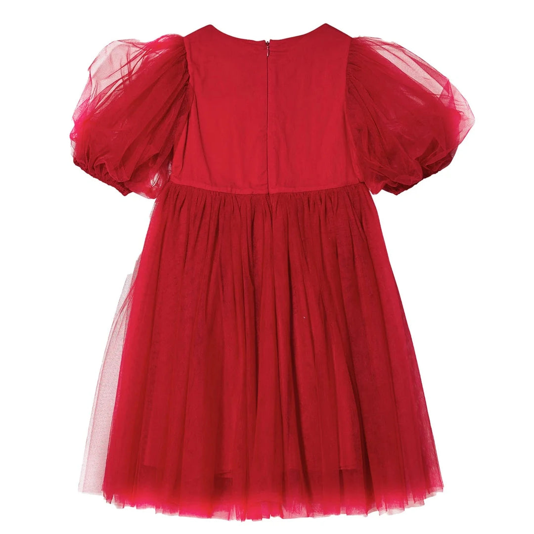 Tutu Du Monde Girl's JINGLE BELLES Serephine Tulle Dress - Red Velvet - 0-6M/6-12M