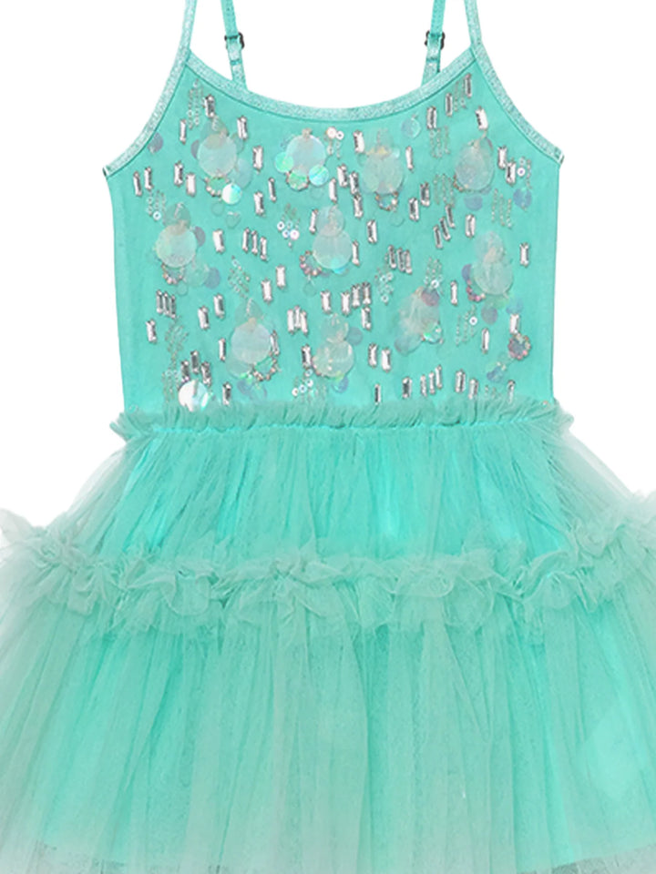 Tutu Du Monde Girl's L'ARTISTE Mixed Media Tutu Dress - Teal Gloss