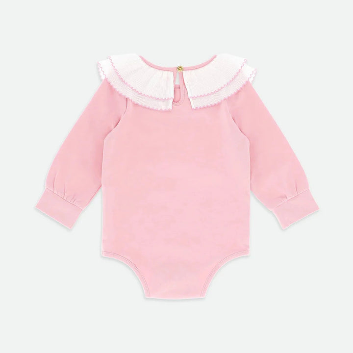 Angel's Face Baby Tara Pleated Collar Babygrow - Tea Rose