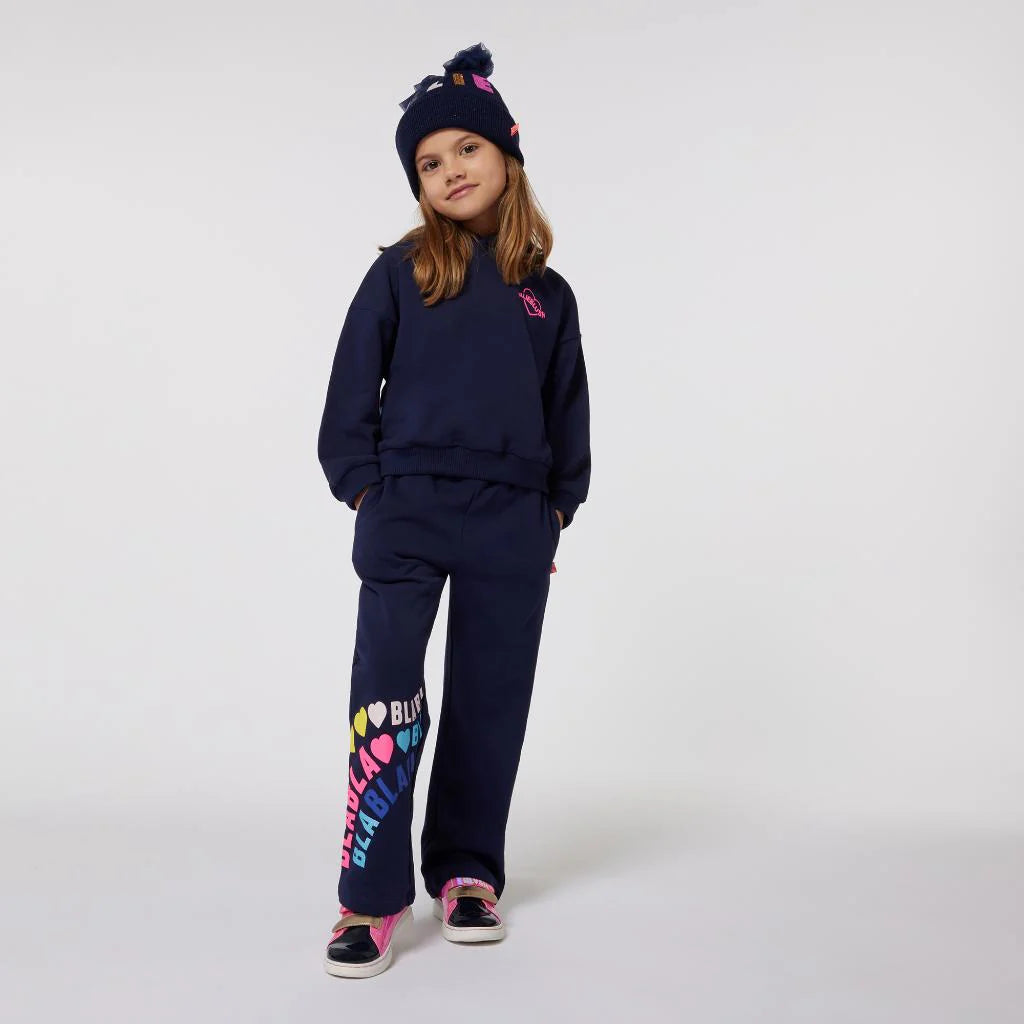 Billieblush Girls Logo Printed Straight Leg Pants