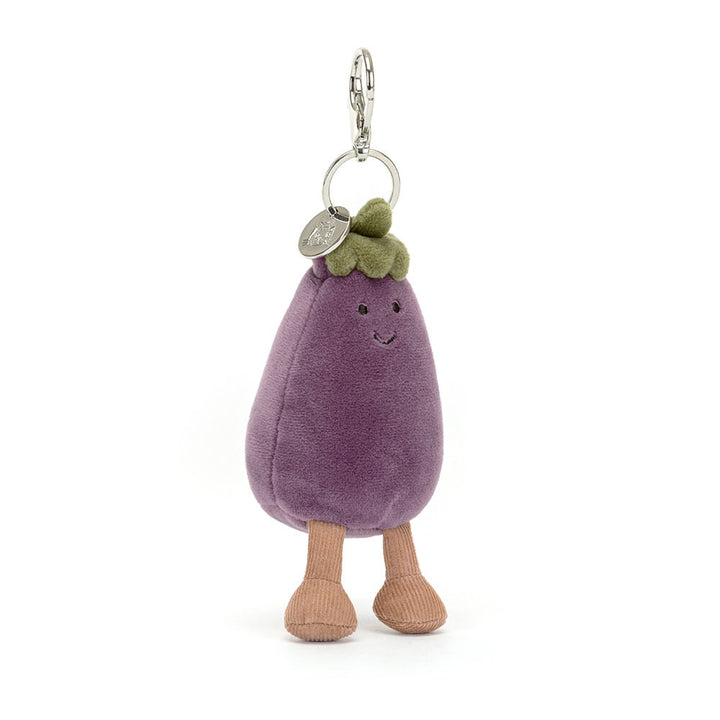 Jellycat Vivacious Vegetable Eggplant Bag Charm 6.7in x 2in x 2in