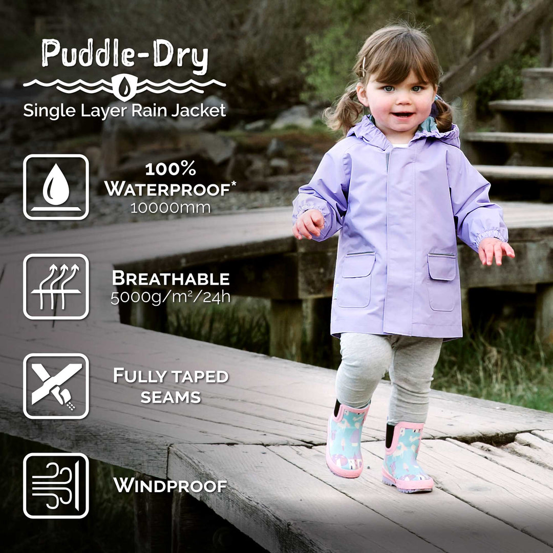 >Jan &amp; Jul Kids Shell/Puddle-Dry Waterproof Jacket - Pink Ponies
