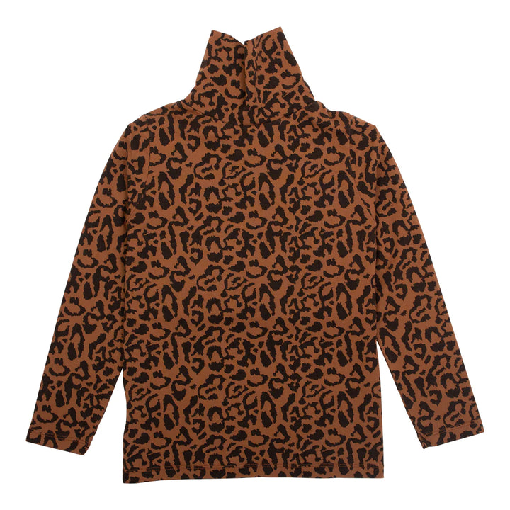 WYNKEN Kids Brun Animal Print LUNA Roll Turtle Neck