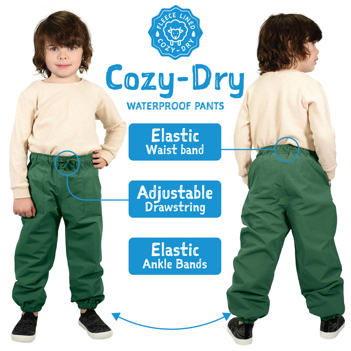 >Jan &amp; Jul Kids Cozy-Dry Rain &amp; Snow Pants - Greystone