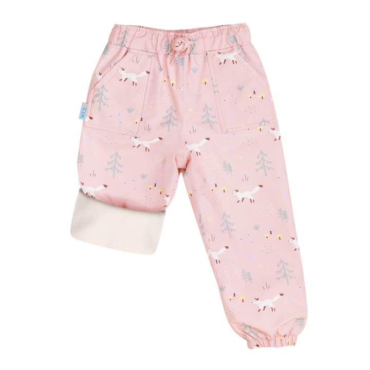 >Jan &amp; Jul Kids Cozy-Dry Fleece Lined Rain &amp; Snow Pants - Pink Forest