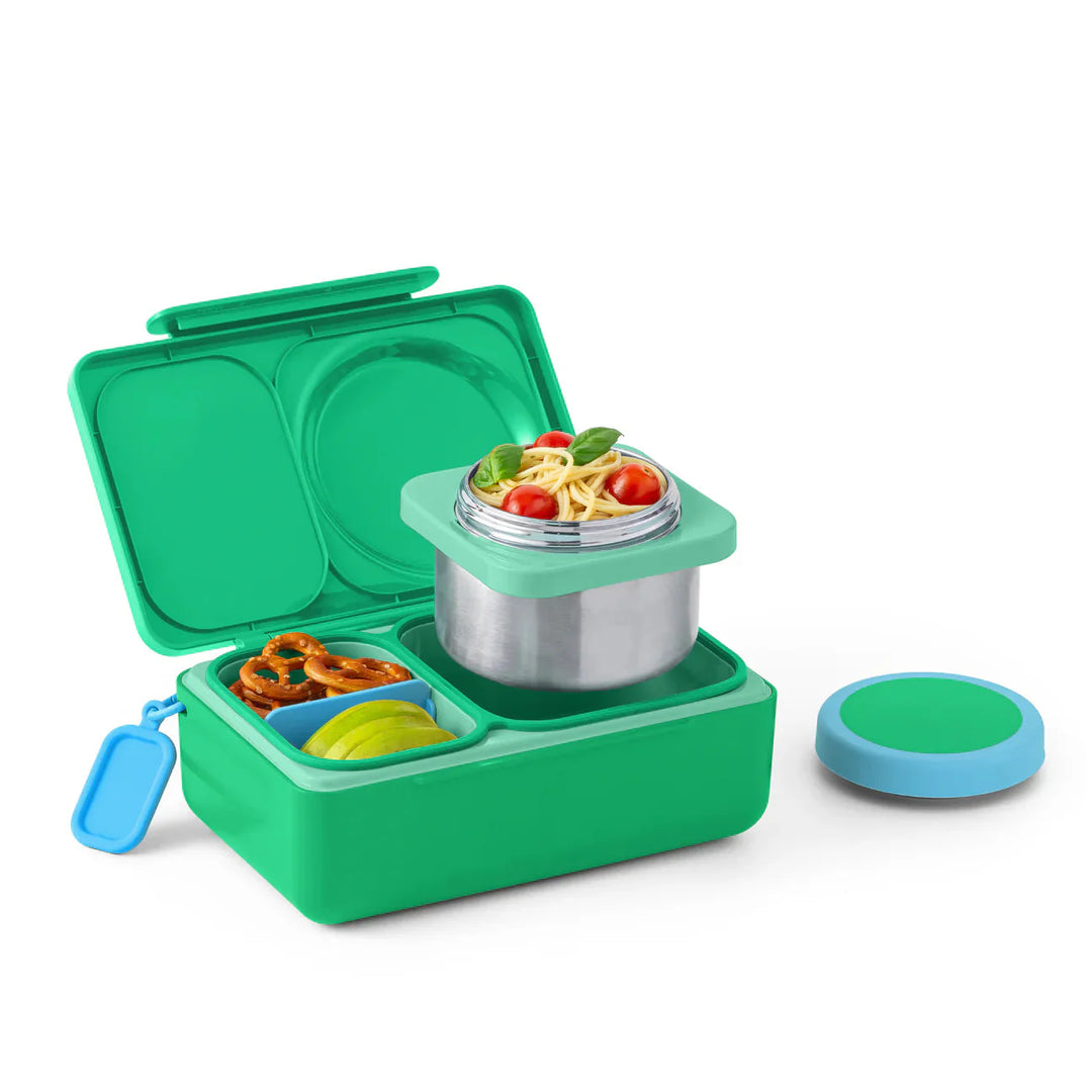 >OmieBox UP Lunch Box with Fork, Spoon + Pod Set - Jade Green 9Y+