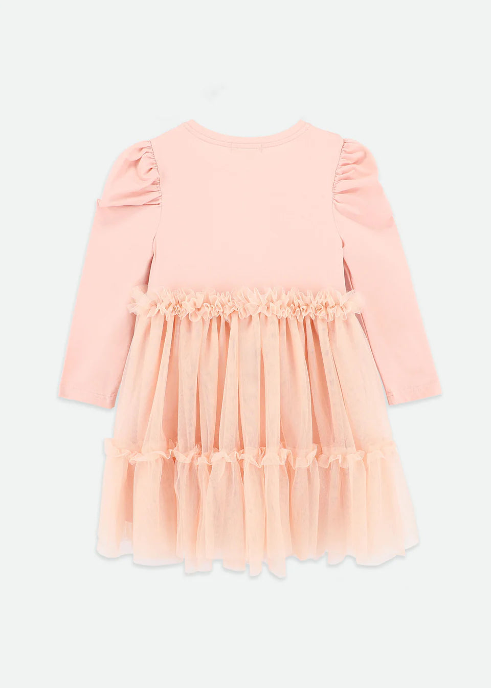 Angel's Face Girls Winter Pleated Tulle Dress - Blush Pink