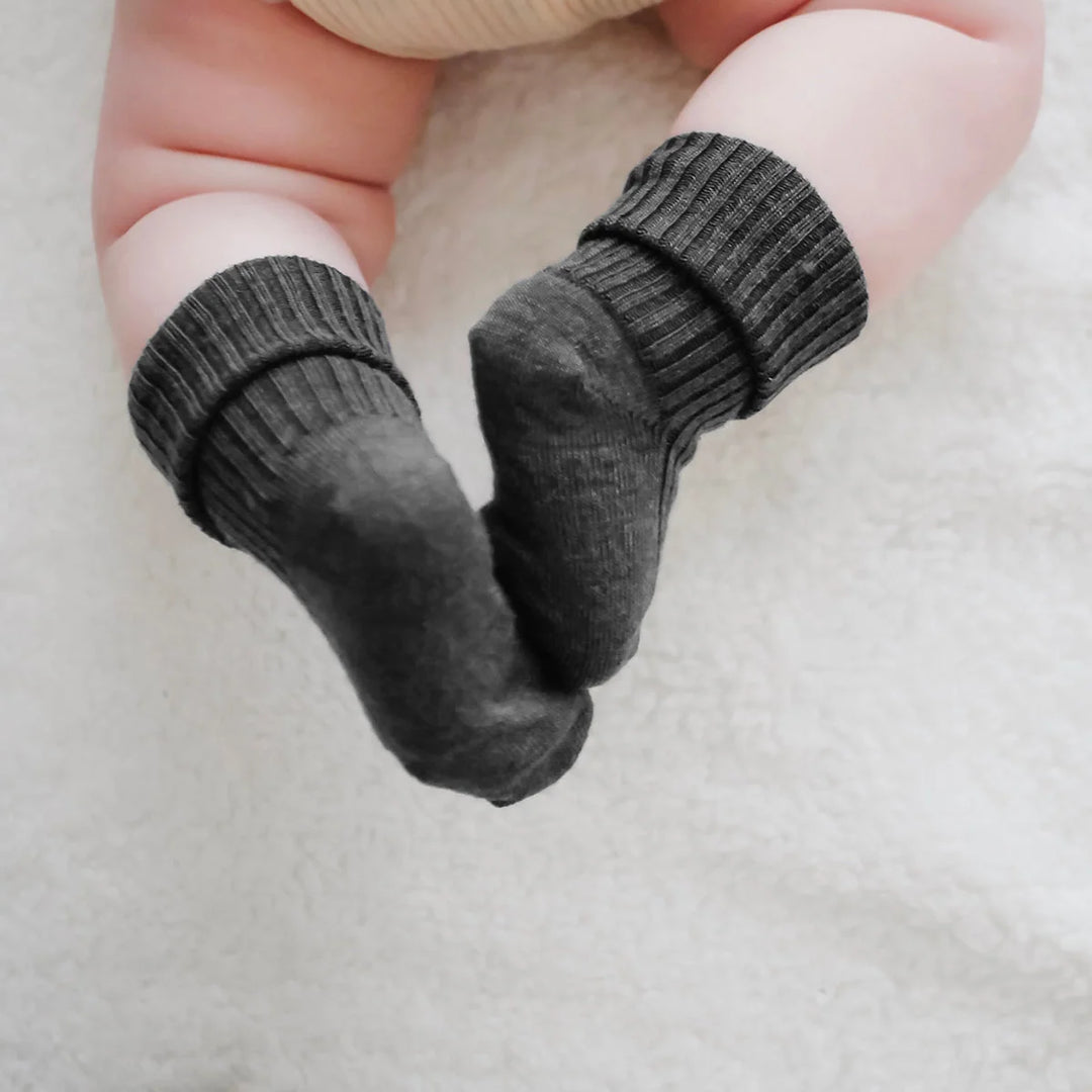 >Woolino Baby and Toddler Wool Socks - Light &amp; Dark Slate