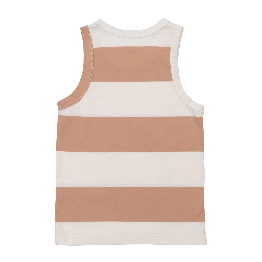 Wynken Kids Vest Stripe Cloud Pink Earth Tank - 8Y