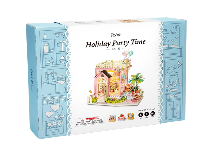 >Hands Craft DIY Miniature House Kit: Holiday Party Time