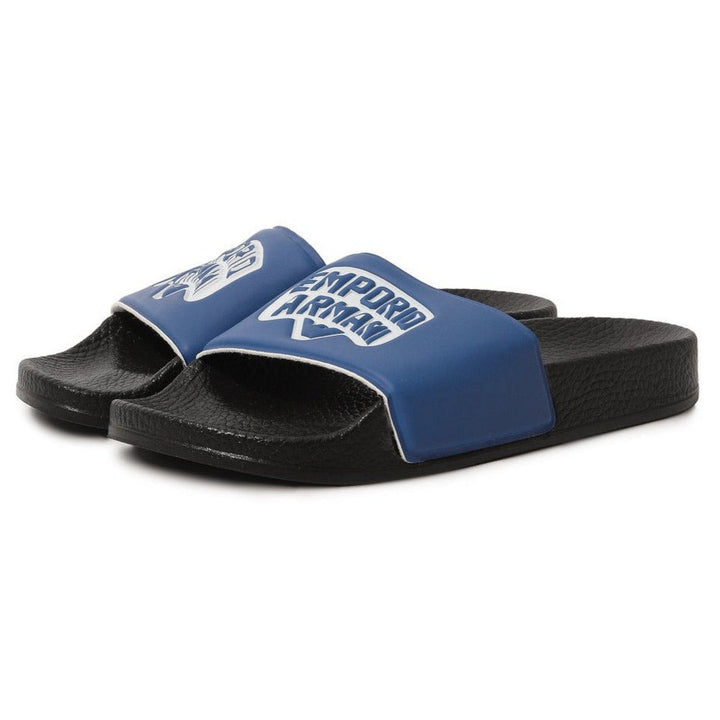 Emporio Armani Kids Logo Flip Flops - Blue