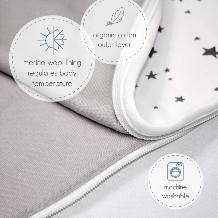 >Woolino Merino Wool 4 Season BABY Sleep Bag ULTIMATE  - Polar Bear