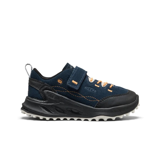 >KEEN Kids Jasper Zionic All-Terrain Traction Sneaker - NAVAL ACADEMY/FLAME ORANGE