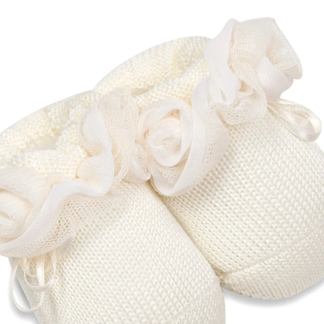 La Perla Baby Girl's SCARPINA 'ROSE' Booties - Off White - 6M