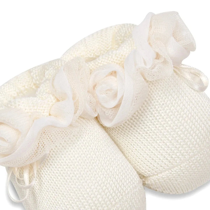 La Perla Baby Girl's SCARPINA 'ROSE' Booties - Off White - 6M