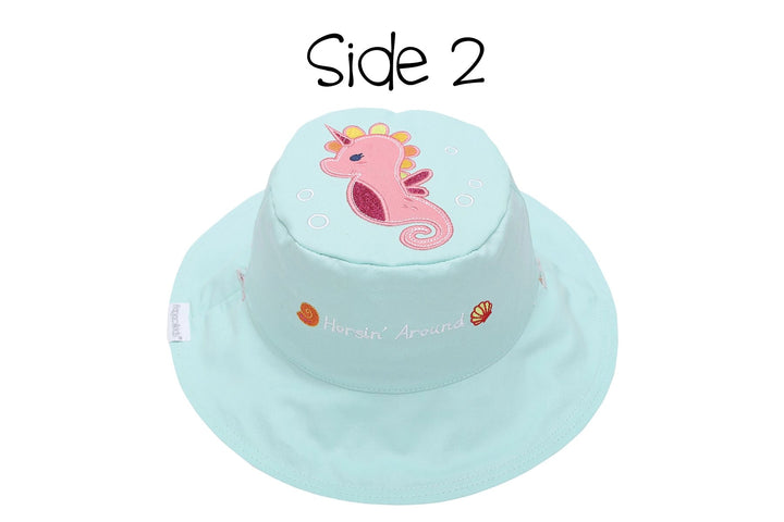 FlapJackKids Kids UPF50+ Sun Hat - Mermaid/Seahorse