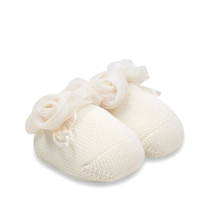 La Perla Baby Girl's SCARPINA 'ROSE' Booties - Off White - 6M