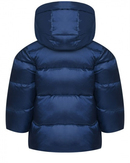 ADD Baby Blue Down Jacket with Fur Trim - 6M
