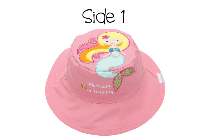 FlapJackKids Kids UPF50+ Sun Hat - Mermaid/Seahorse