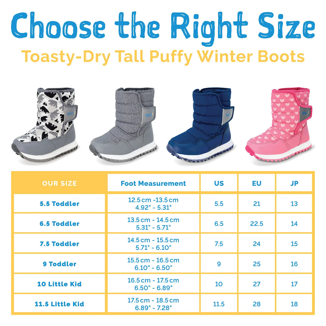 >Jan & Jul Kids Toasty-Dry Tall Puffy Winter Boots - Dusty Pink