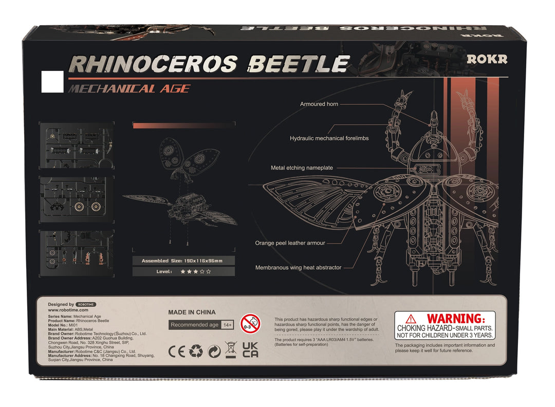 Rokr Puzzles Electric Insect Wooden Puzzles - Rhinoceros Beetle