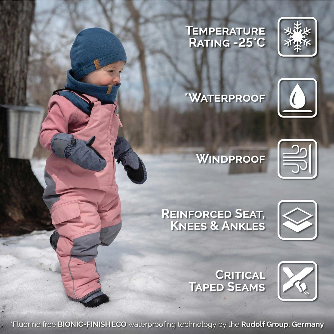 >Jan &amp; Jul Kids Snow Overalls - Dusty Pink