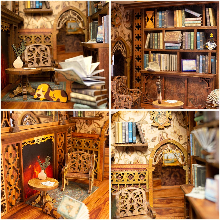 >Hands Craft DIY Book Nook Kit: Eternal Bookstore with Dust Cover