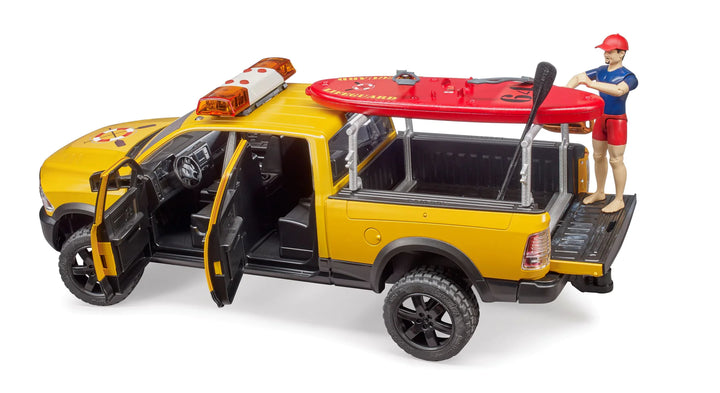 >Bruder 02506 RAM 2500 Power Wagon Lifeguard w/ Figure, Stand-up Paddle and Light + Sound Module